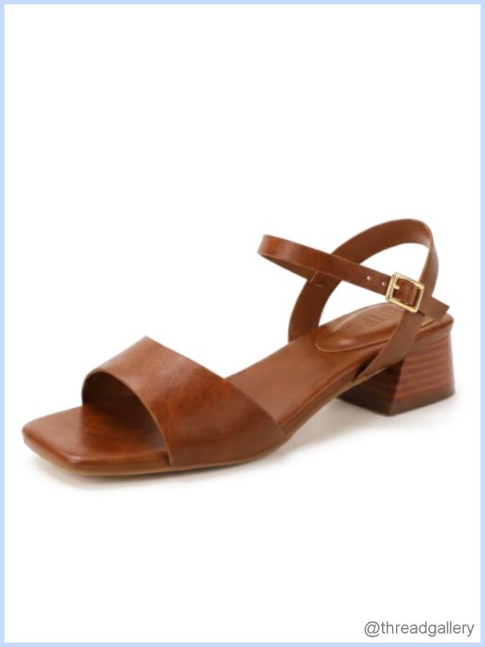 IDIFU Women's Low Block Heel Square Toe Ankle Strap Sandals Manmade Material